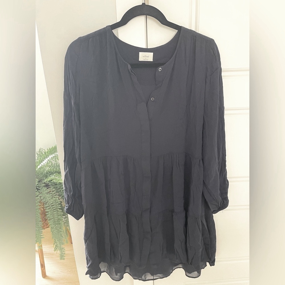 Wilfred Navy dress, 3/4 sleeve